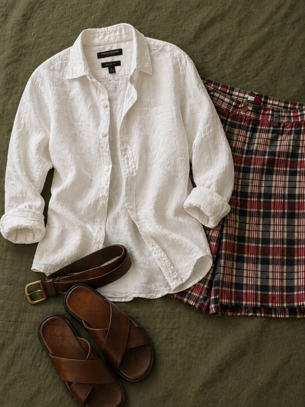 Banana Republic White Linen Men’s Large Shirt